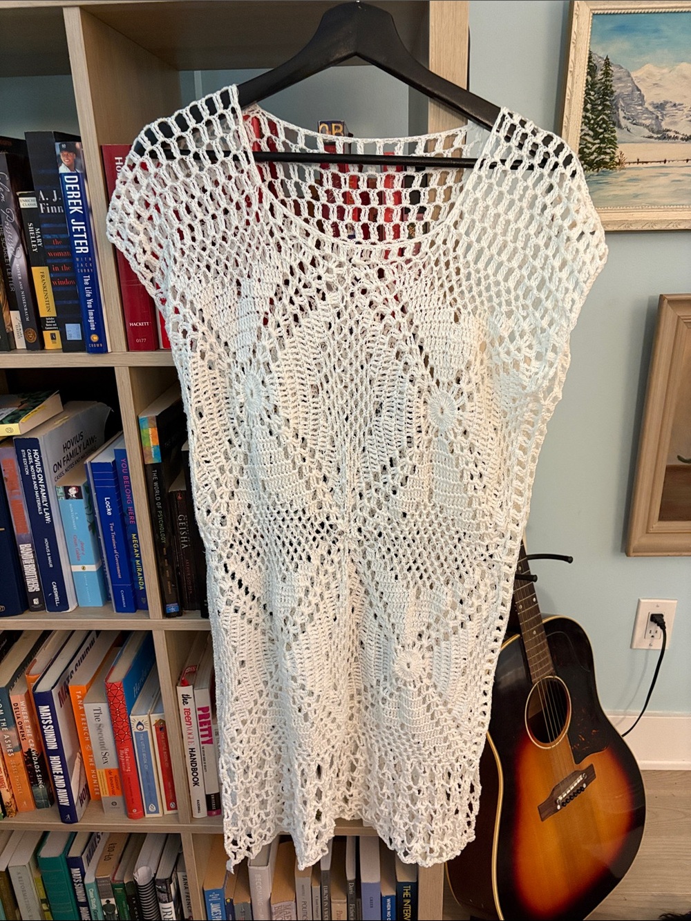 Handmade White Crochet Beach Cover-Up Tunic